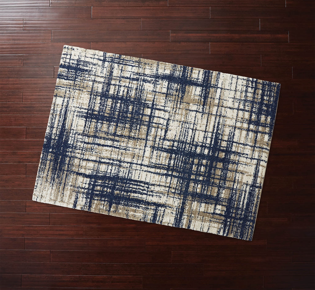 Velmora™ Crosshatch Shag Indoor Area Rug, Navy, 5 ft x 7 ft