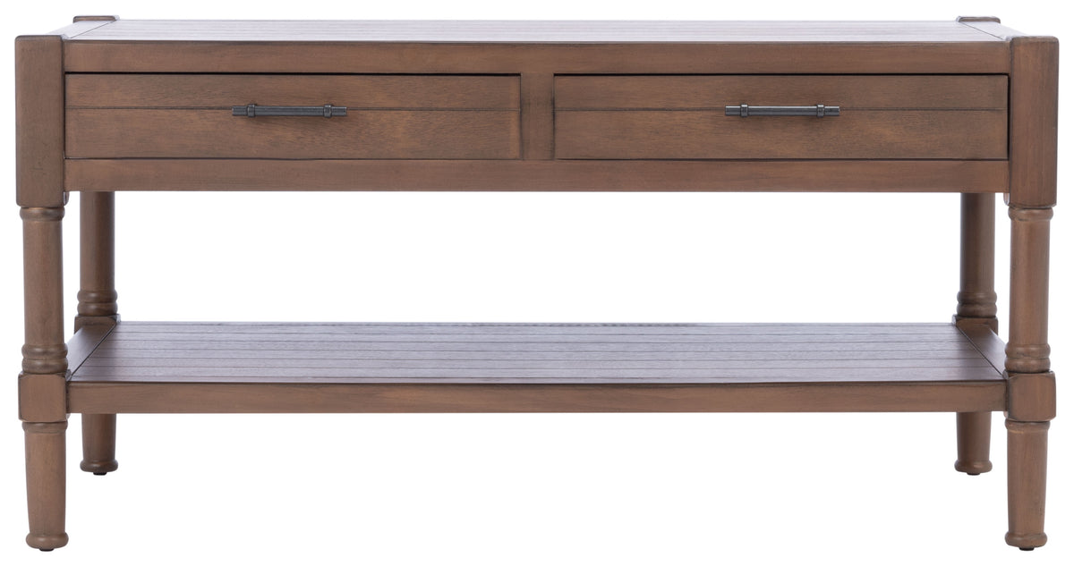 Velmora™ Filbert Solid 2 Drawer Coffee Table, Brown