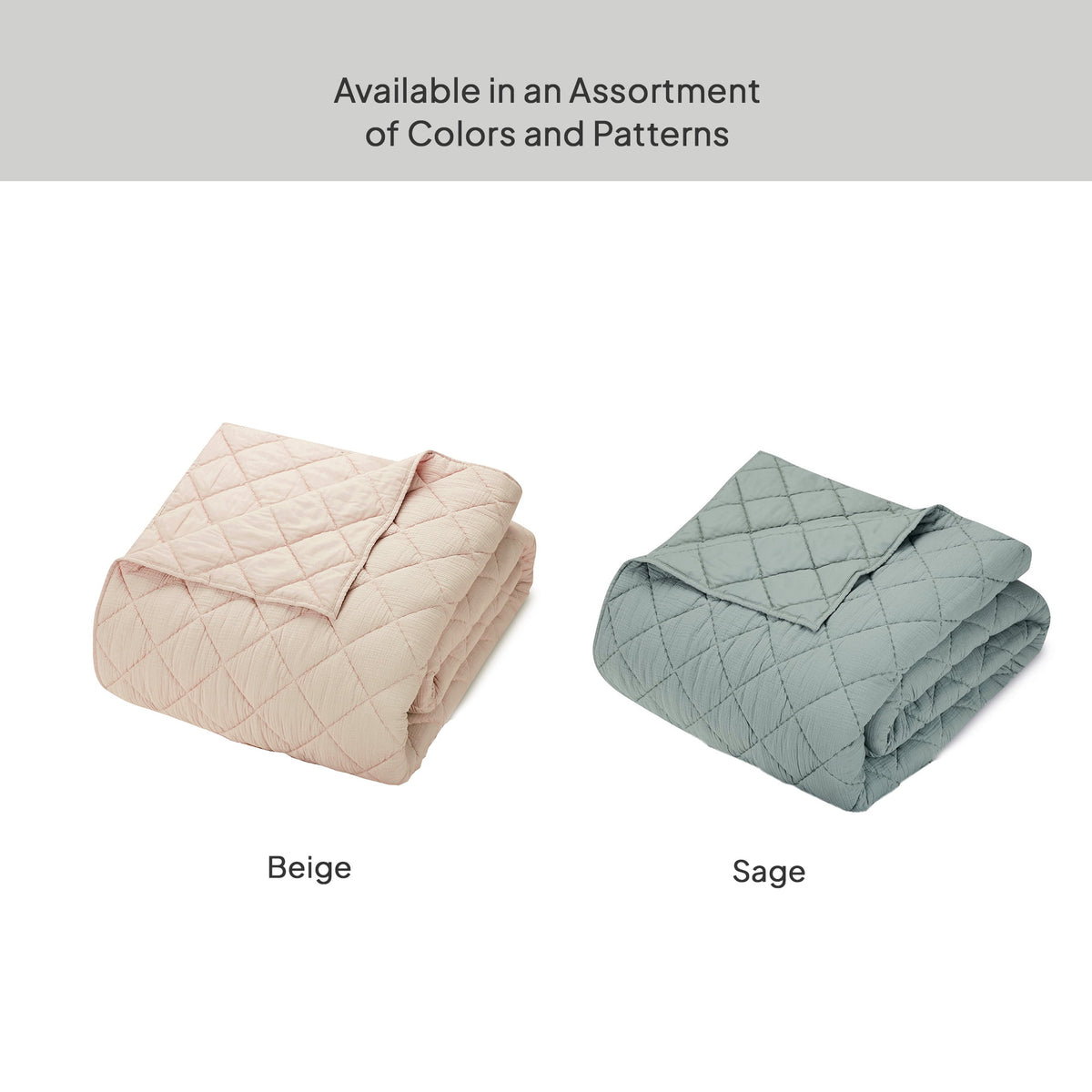 Velmora™ Papyrus Beige Diamond Cotton Gauze Quilt, King - Breathable Cotton Bedding