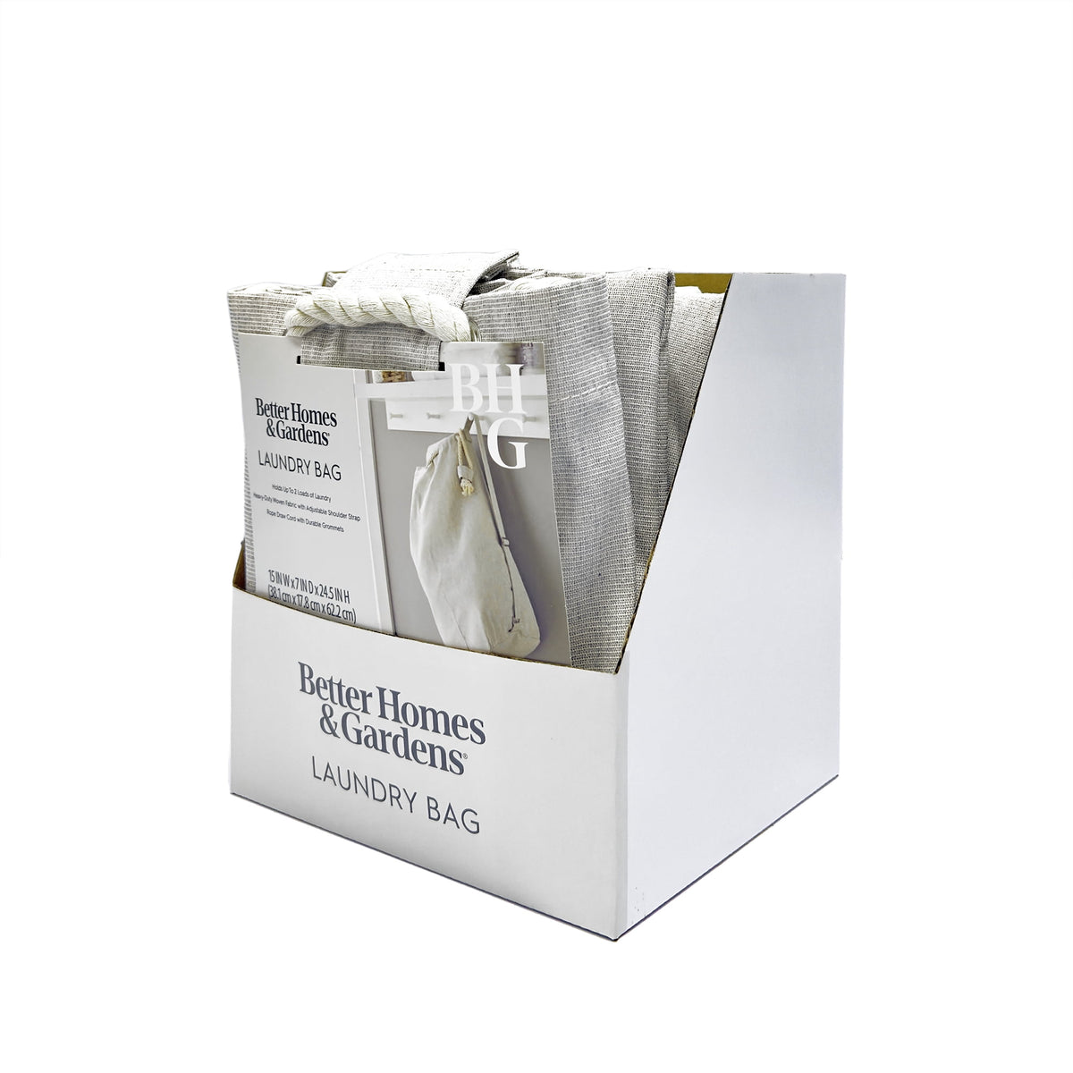 Velmora™ (2 pack) Polyester and Cotton Canvas Laundry Bag, Gray, 15 in W x 7 in D x 24.5 in H