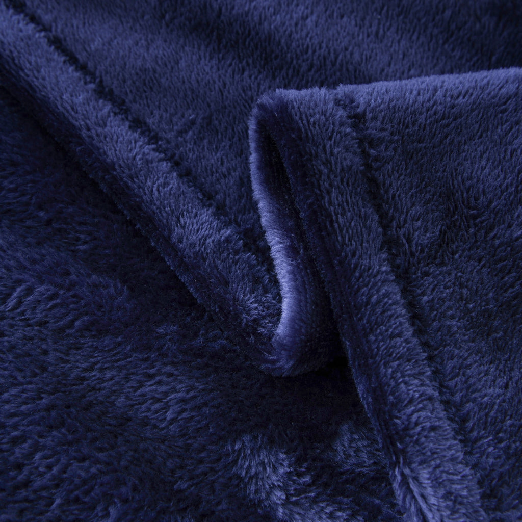 Velmora™ Super Soft Plush Bed Blanket, Dark Blue, King Size, 102 x 90 in