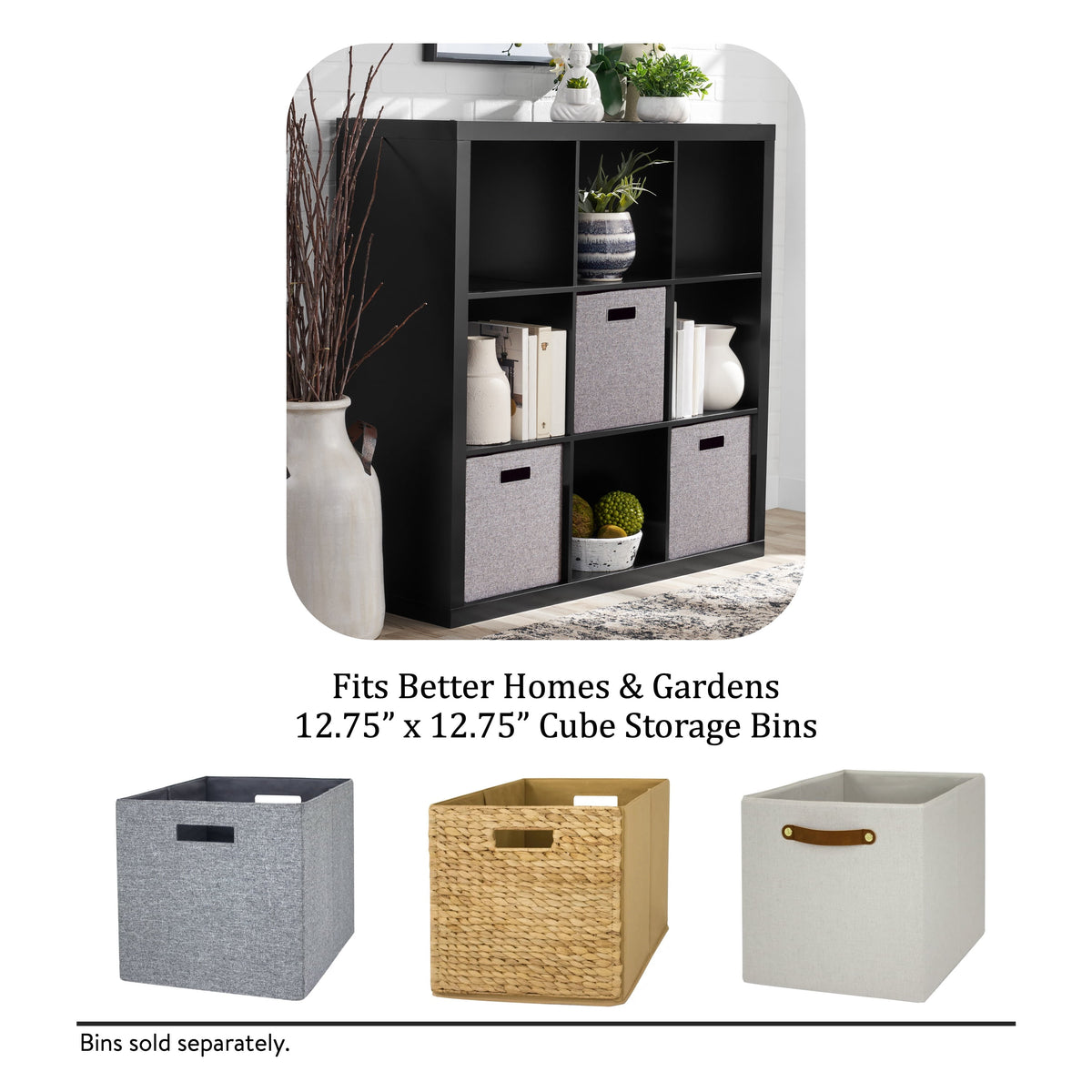Velmora™ 9 Cube Storage Organizer, Solid Black