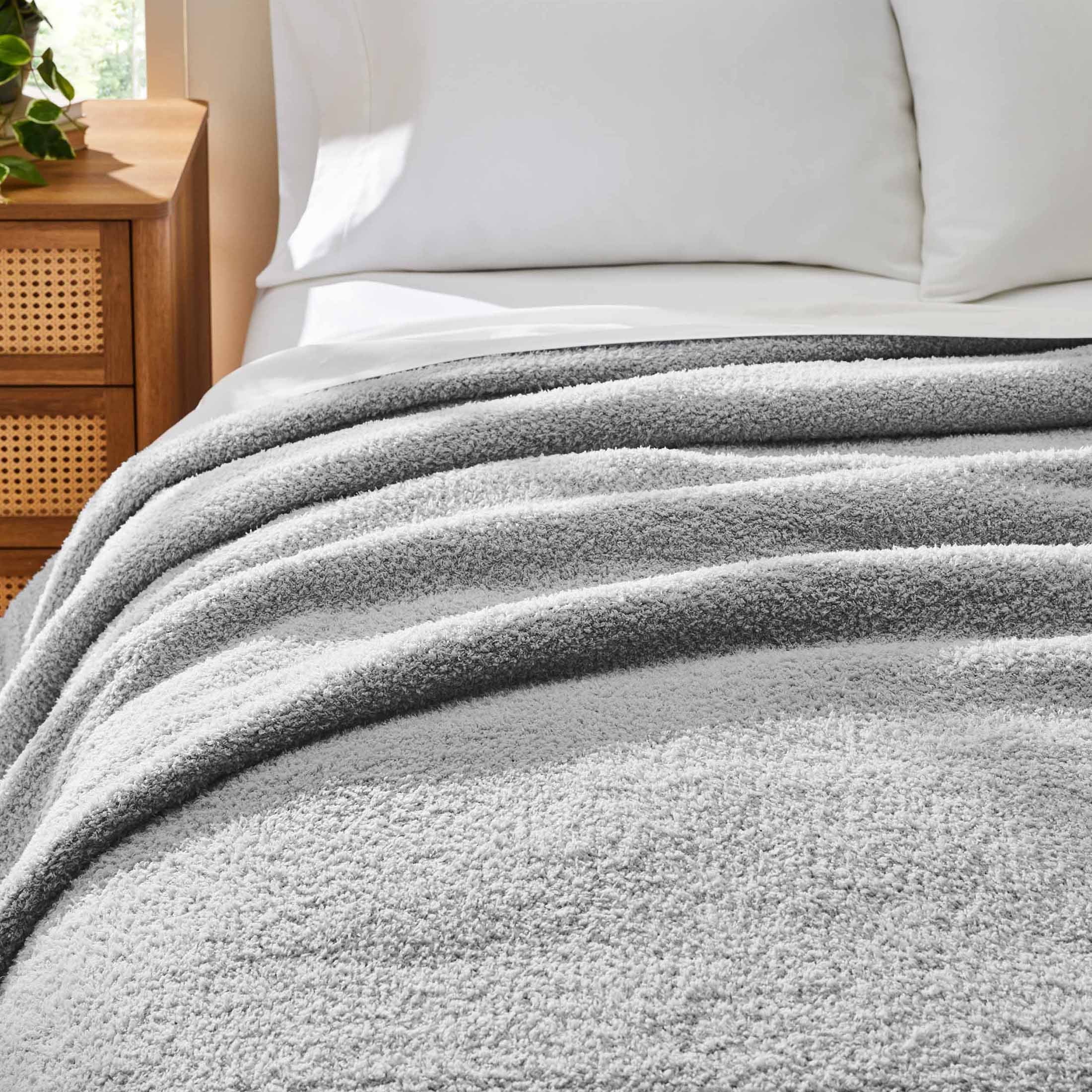 Velmora™ (2 pack) Cozy Knit Blanket, Light Grey, King