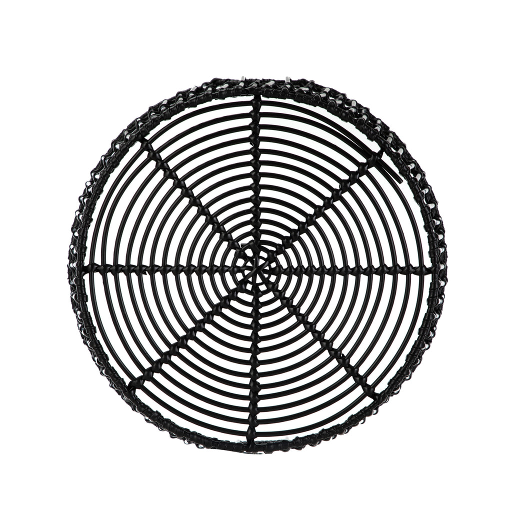 Velmora™ Large Black Poly Rattan Storage Baskets with Handles, Set of 2