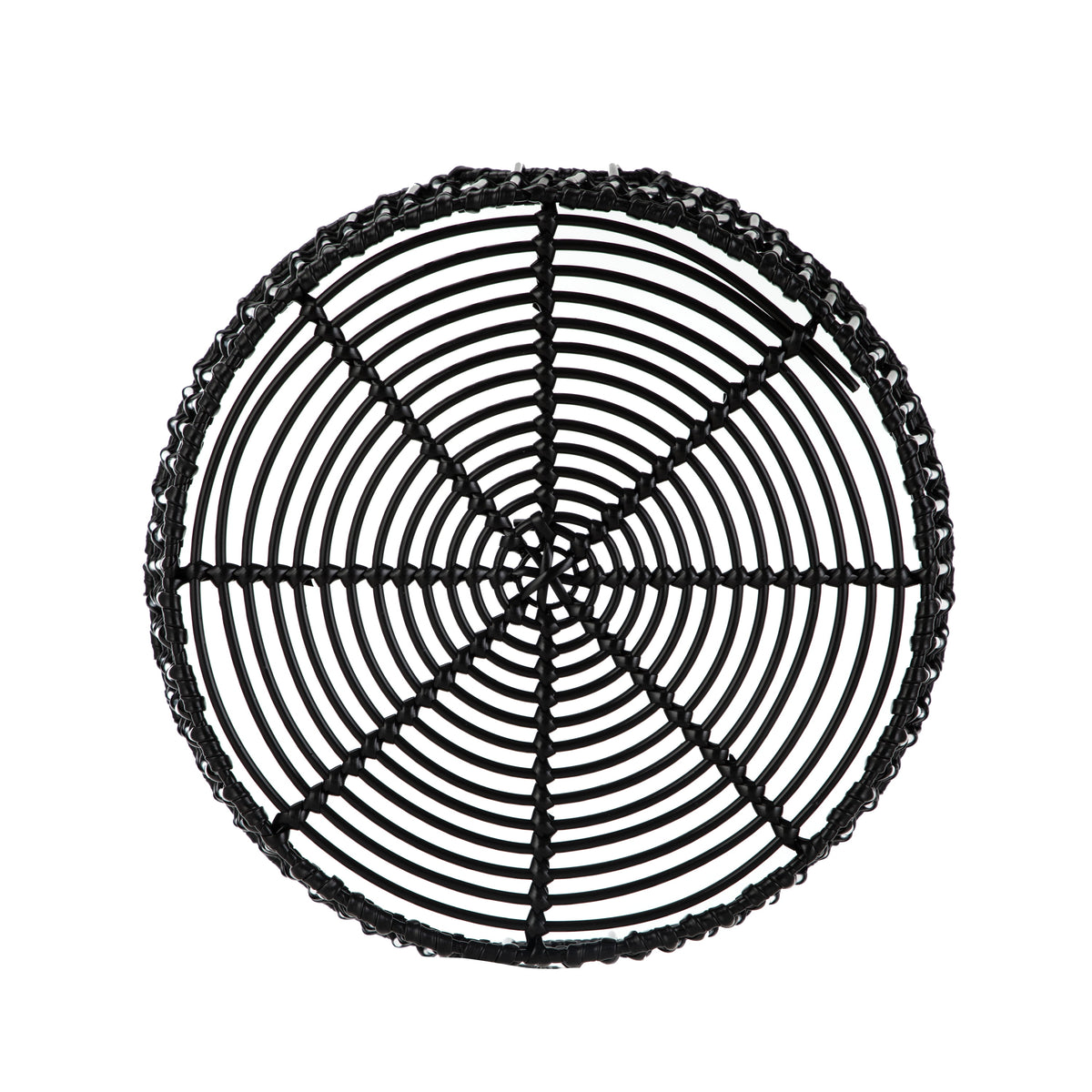 Velmora™ Large Black Poly Rattan Storage Baskets with Handles, Set of 2