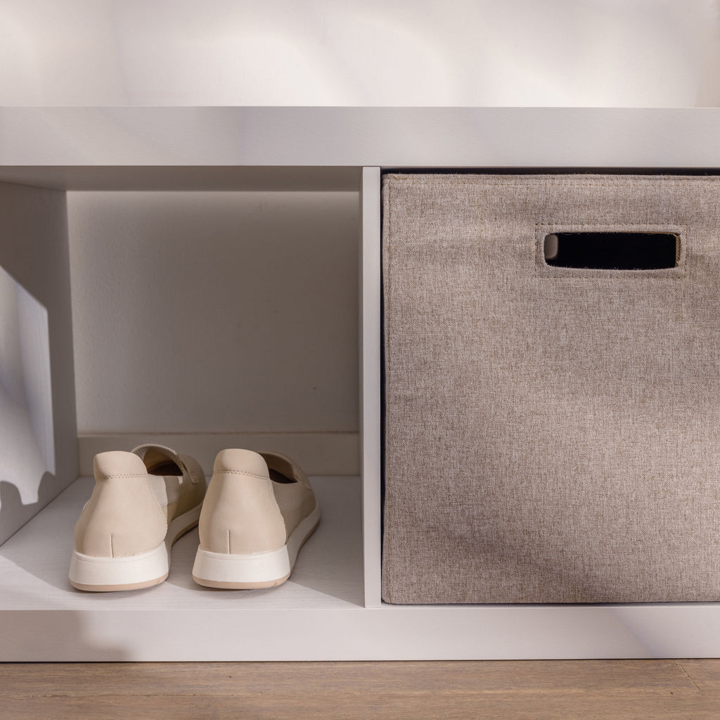 Velmora™ 5 Cube Vertical Storage Organizer, White Texture