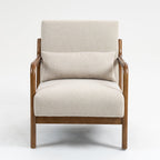 Velmora™ Wood Arm Accent Chair, Beige