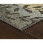 Velmora™ (2 pack) Gray Leaf Block Print Indoor Accent Rug, 2'6" x 3'10", For Home Decor
