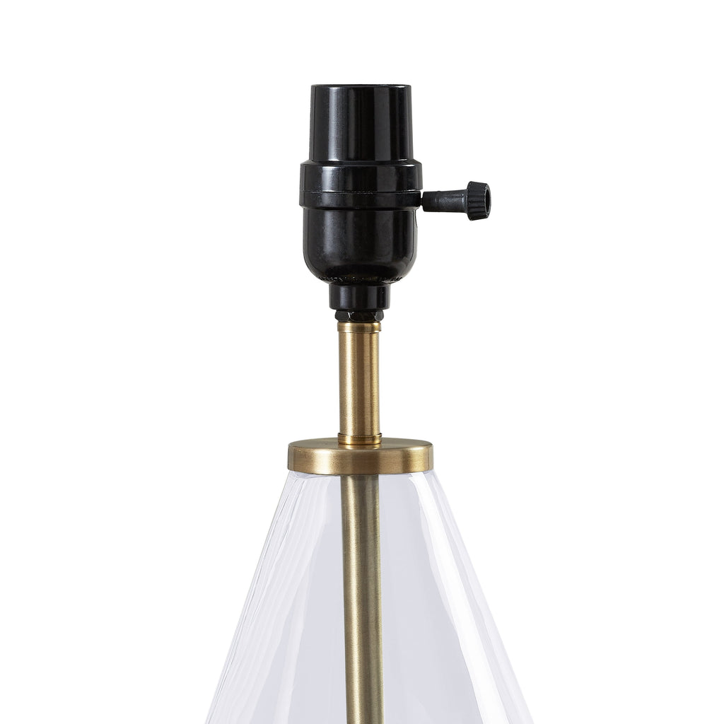 Velmora™ Glass with Brass Base Table Lamp, 18" H