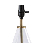 Velmora™ Glass with Brass Base Table Lamp, 18" H