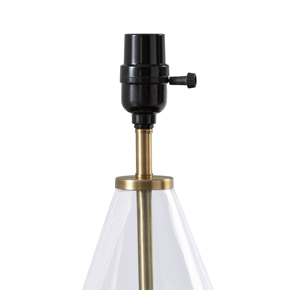 Velmora™ Glass with Brass Base Table Lamp, 18" H