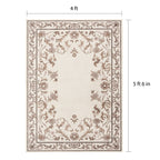 Velmora™ Tan Floral Faux Fur Indoor Area Rug, 4 ft x 5 ft 6 in