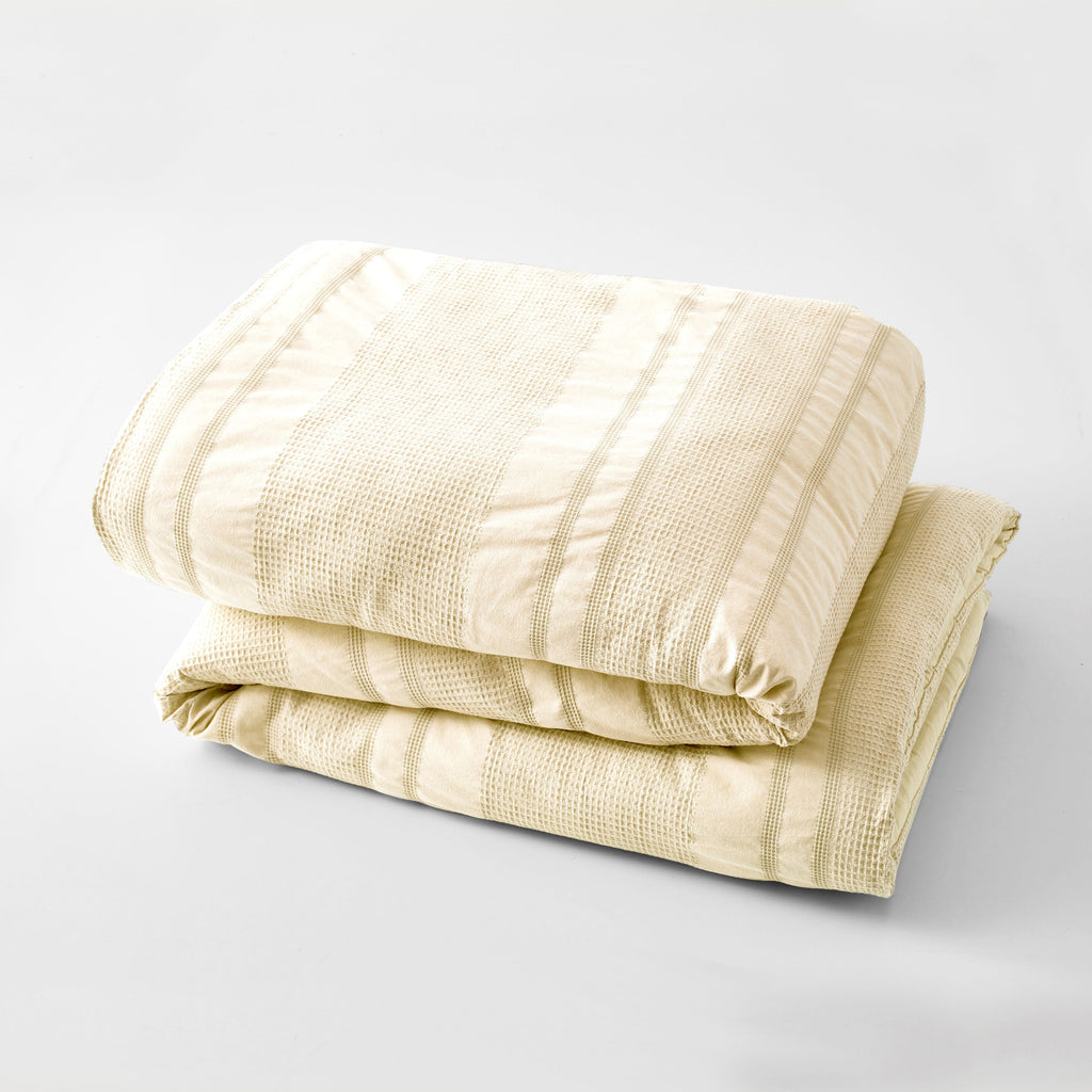 Velmora™ 3-Piece Cream Waffle Stripe Comforter Set, Full/Queen