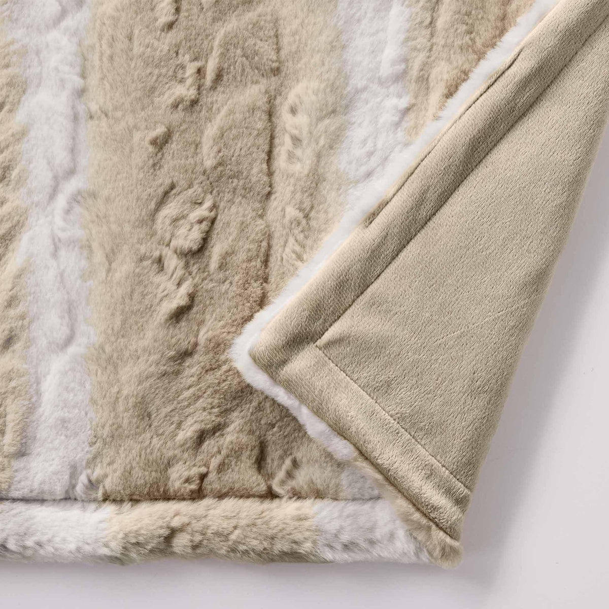 Velmora™ Almond Biscuit Ombre Faux Fur Throw, 50 in x 72 in