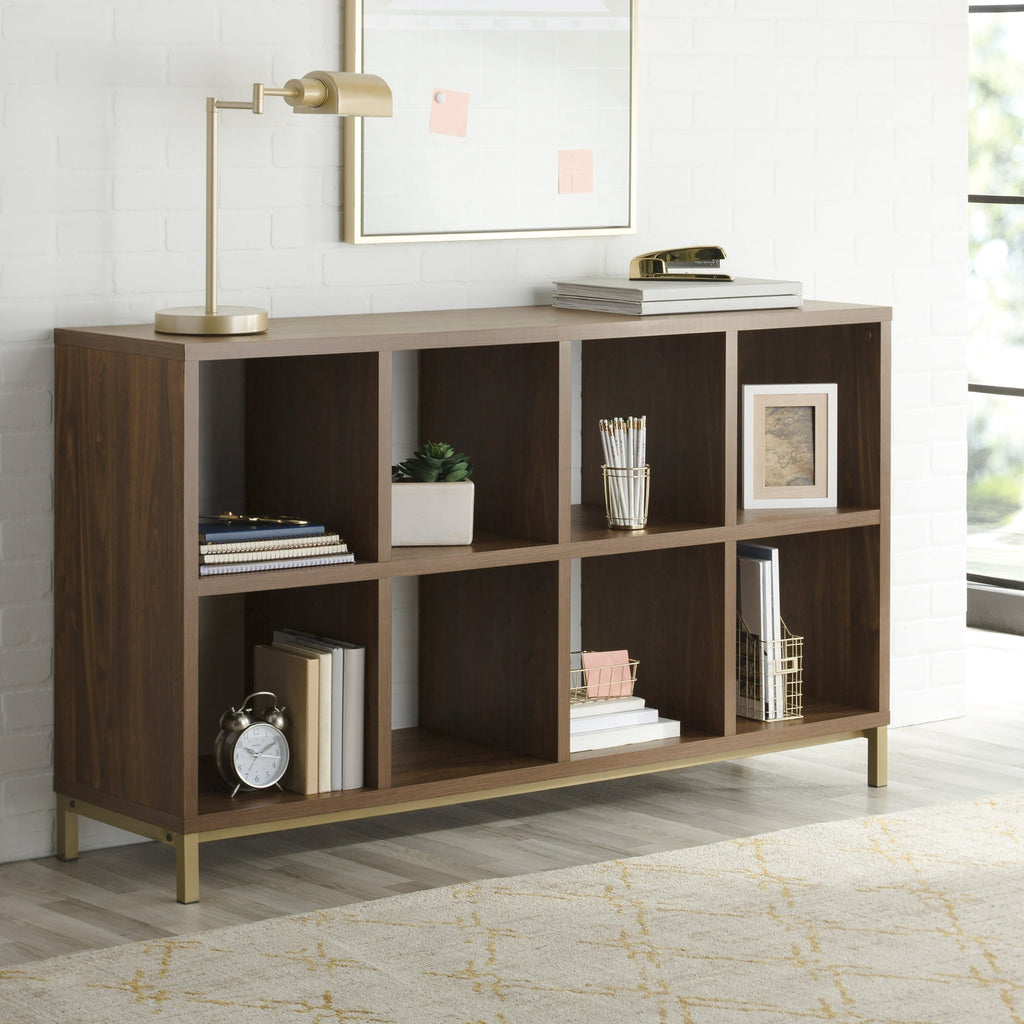 Velmora™ 8-Cube Organizer with Metal Base, Vintage Walnut