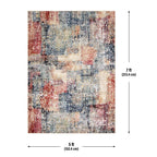 Velmora™ Modern Morgana Multi-Color 5 ft x 7 ft Olefin Area Rug with Frieze Accents