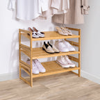 Velmora™ (2 pack) Bamboo 3-Tier Shoe Rack for 9 Pairs