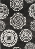 Velmora™ 9'X12' Charcoal Gray Medallion Shag Indoor Area Rug