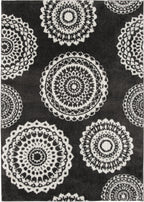 Velmora™ 9'X12' Charcoal Gray Medallion Shag Indoor Area Rug