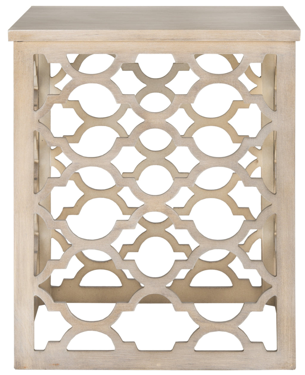 Velmora™ Lonny Geometric Nautical Wood End Table, Grey
