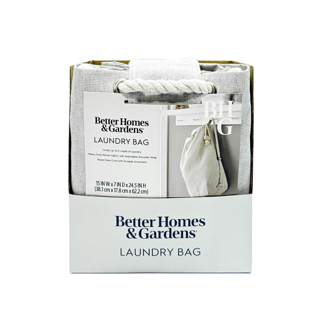 Velmora™ (2 pack) Polyester and Cotton Canvas Laundry Bag, Gray, 15 in W x 7 in D x 24.5 in H