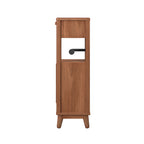 Velmora™ Greyson Slim Bathroom Storage Cabinet with Toilet Paper Holder, Walnut Finish
