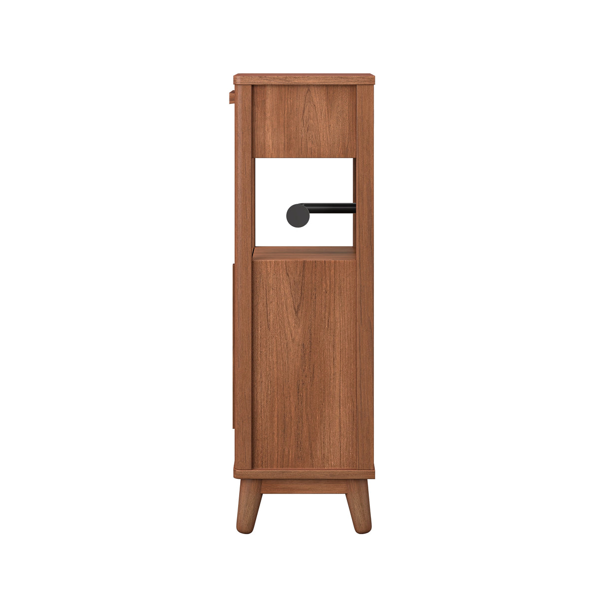 Velmora™ Greyson Slim Bathroom Storage Cabinet with Toilet Paper Holder, Walnut Finish