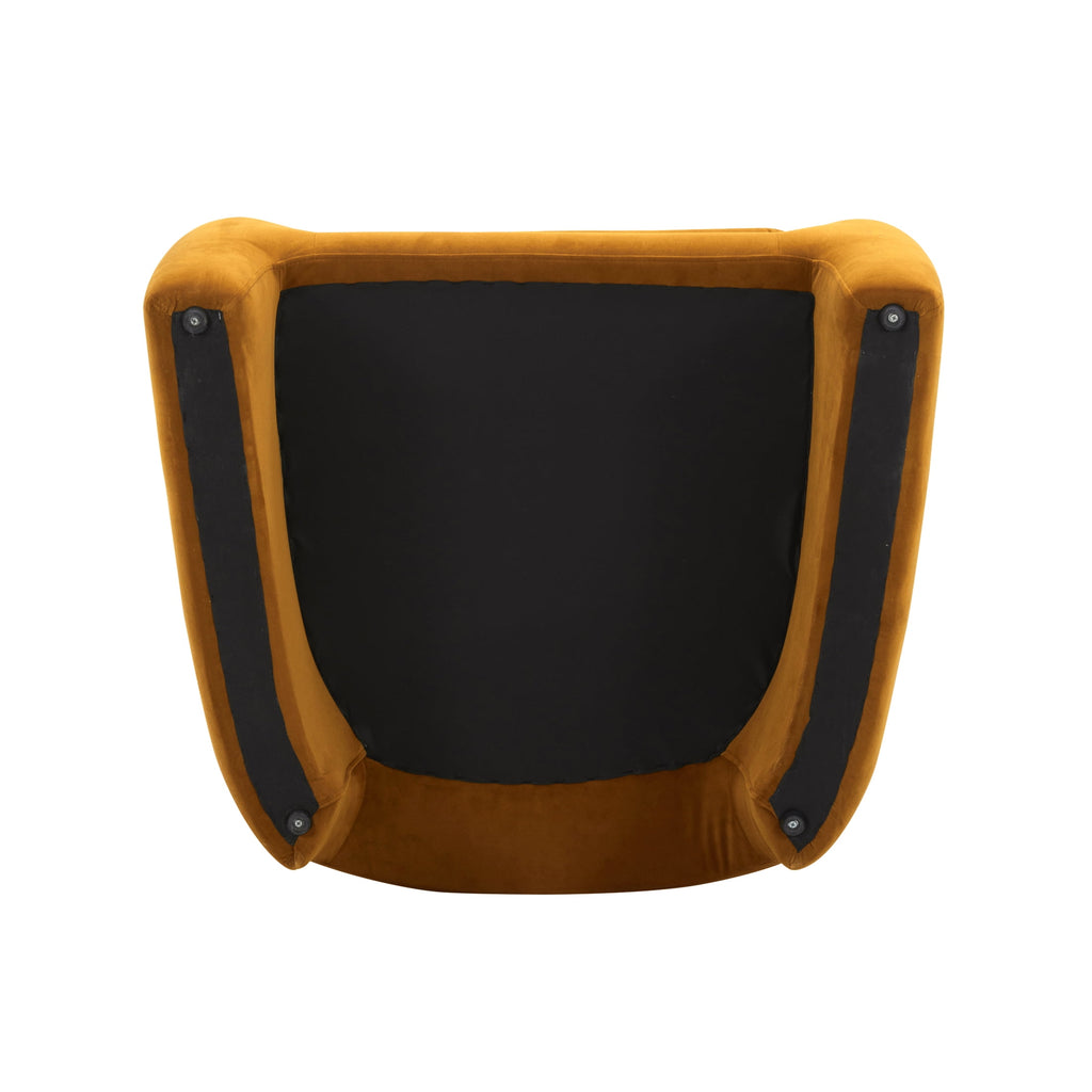 Velmora™ Emerson Curvy Accent Chair, Ochre Velvet