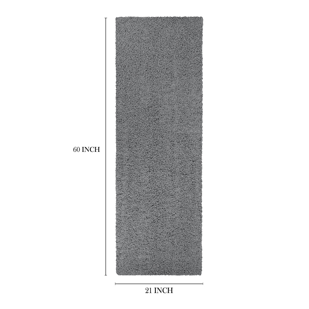 Velmora™ (2 pack) Solid Gray Shag Indoor Runner Rug, 1 ft 9 in x 5 ft