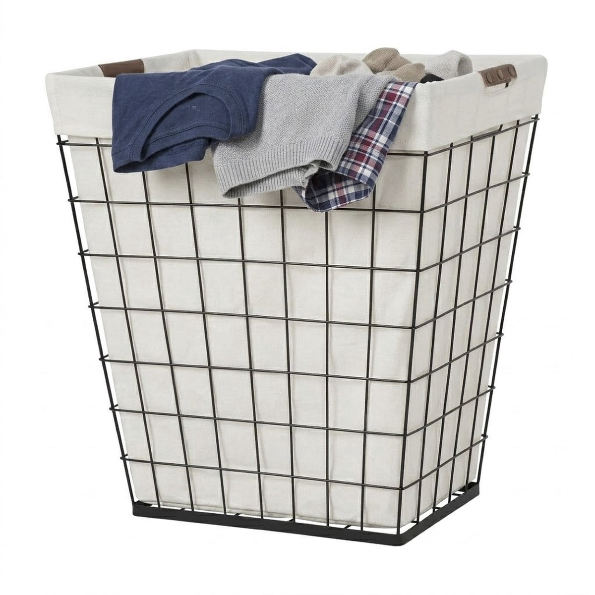 Velmora™ 75L Rectangular Steel Wire Laundry Hamper with Removable Liner, Natural, Adult