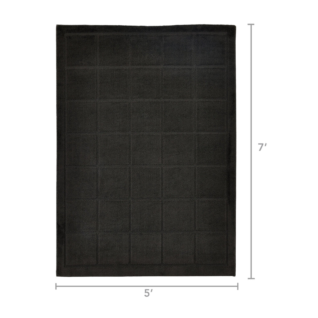 Velmora™ Solid High Low Tufted Grid Dark Gray Indoor Area Rug, 5' x 7'