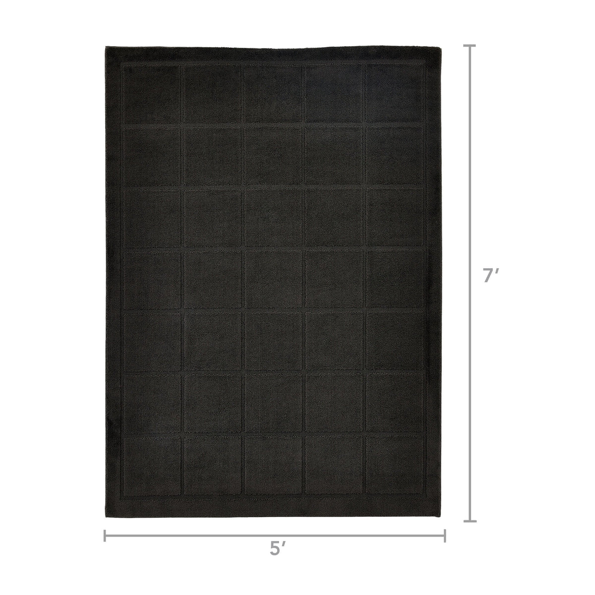 Velmora™ Solid High Low Tufted Grid Dark Gray Indoor Area Rug, 5' x 7'