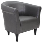 Velmora™ Faux Leather Bucket Accent Chair, Carbon Gray