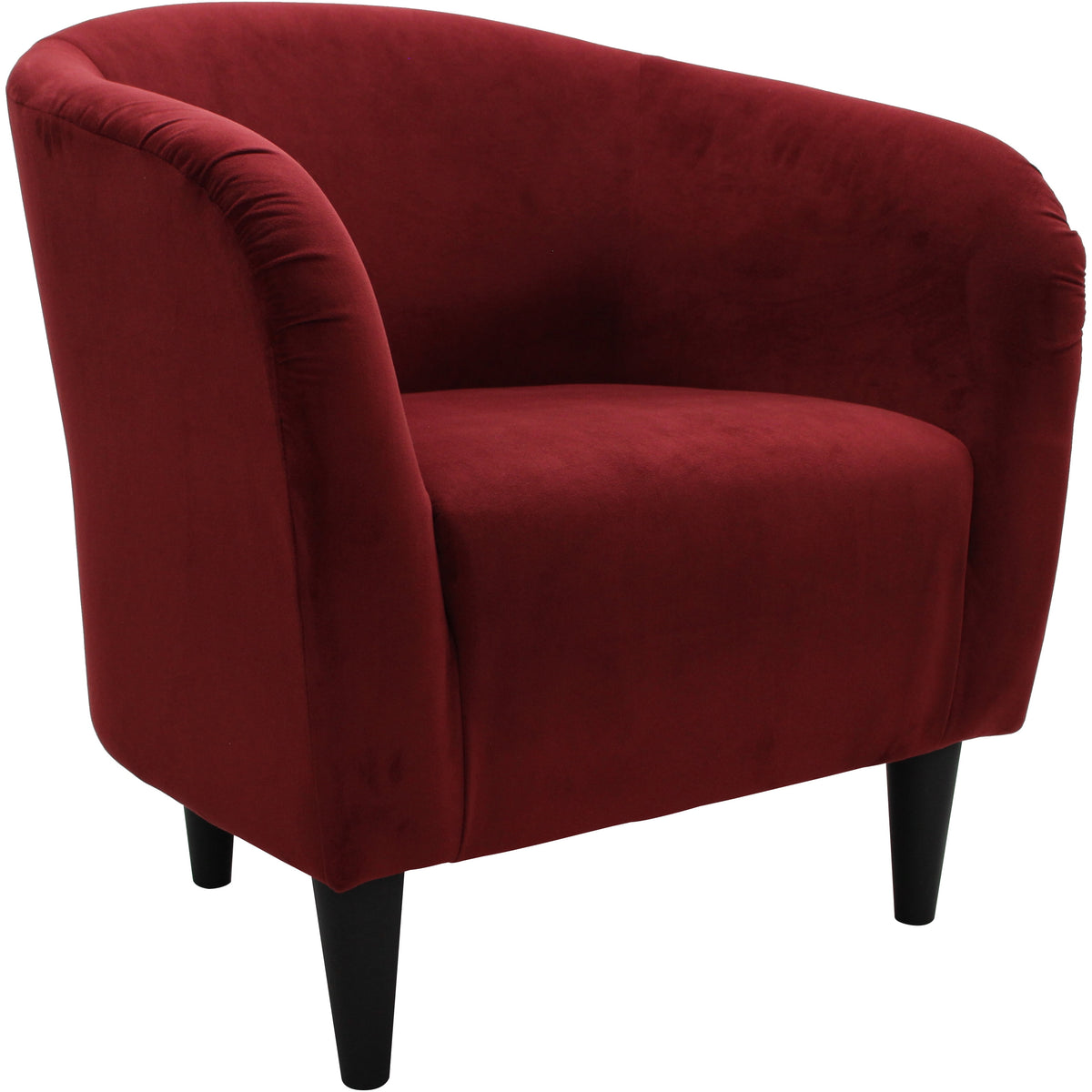 Velmora™ Microfiber Tub Accent Chair, Berry Red