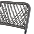 Velmora™ 3-Piece Steel and Wicker Rope Folding Outdoor Patio Bistro Set, Gray/Black