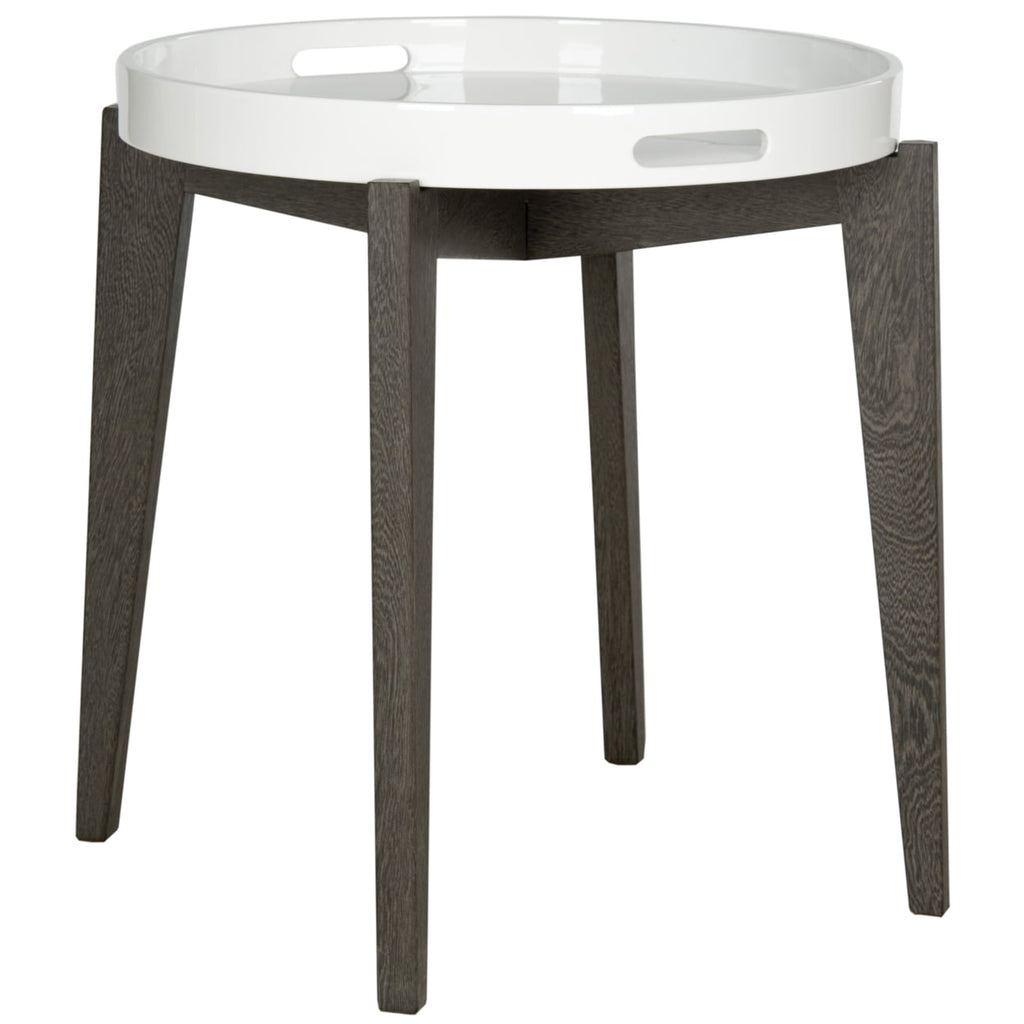 Velmora™ Ben Mid Century Lacquer Tray Top Side Table