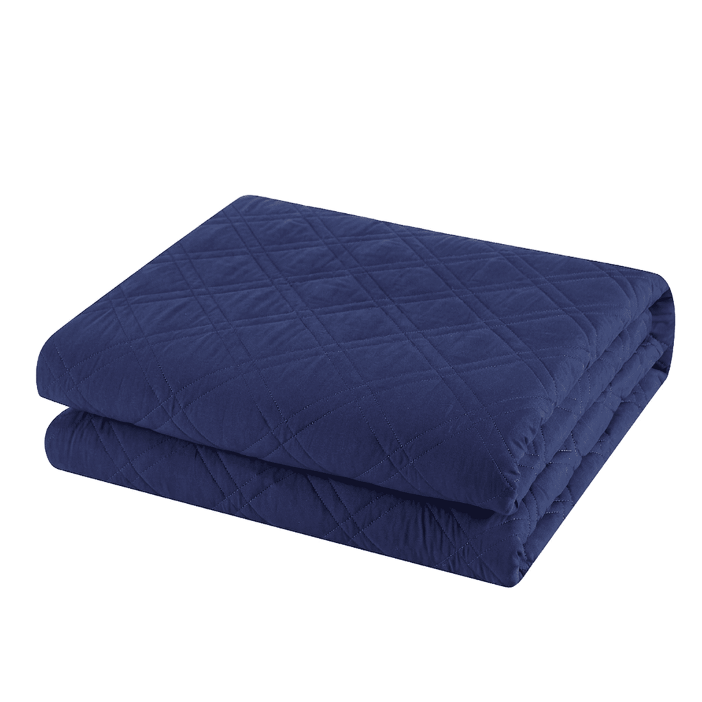 Velmora™ Plaid Quilt, Full/Queen, Blue & White, Lightweight & Reversible Bedding