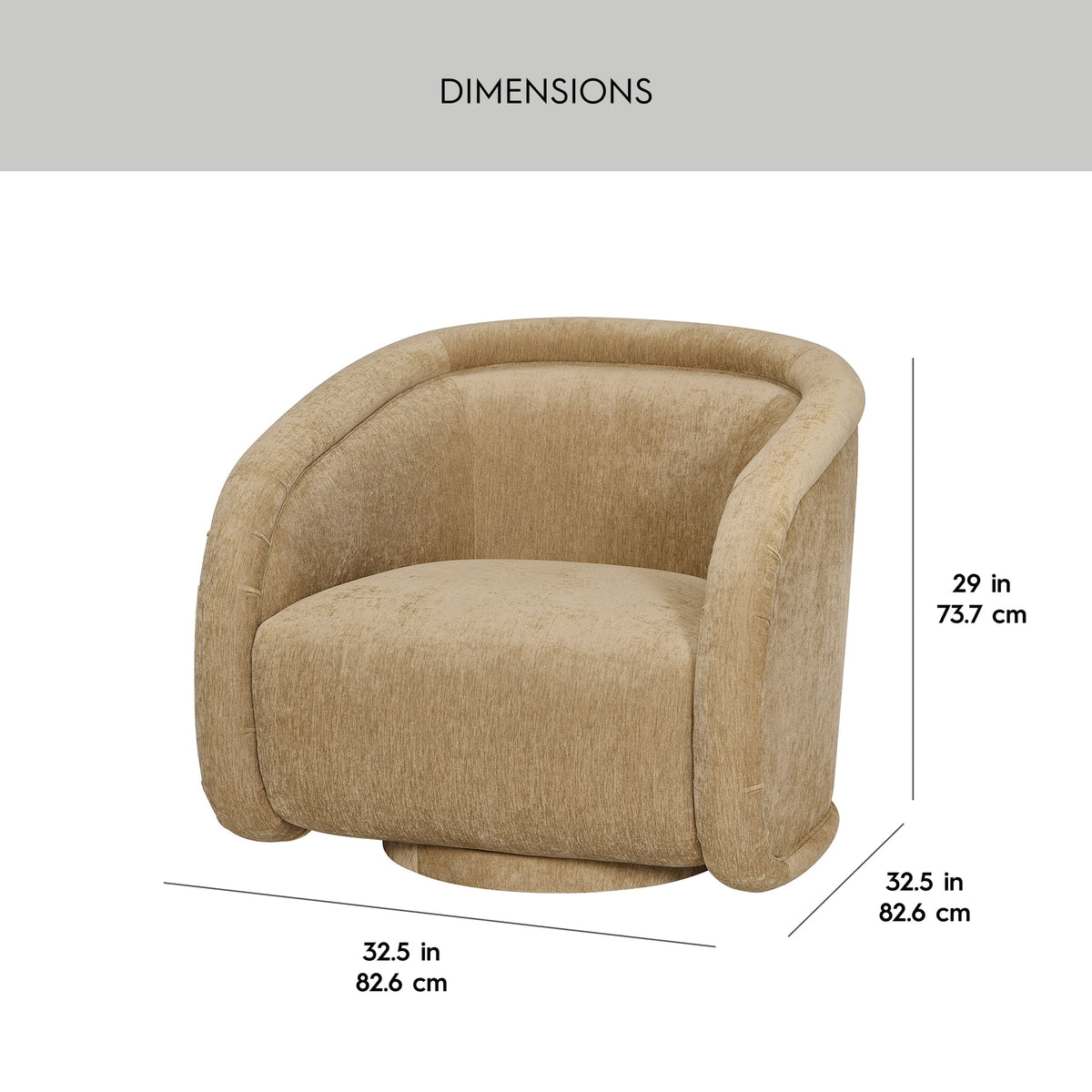 Velmora™ Sienna Swivel Accent Chair, Caramel Velvet Fabric