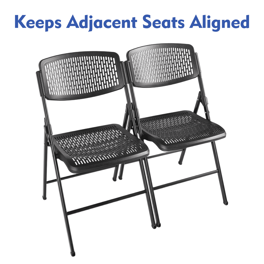 Velmora™ Premium Breathable Resin Folding Chair, Black, Set of 4