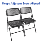 Velmora™ Premium Breathable Resin Folding Chair, Black, Set of 4
