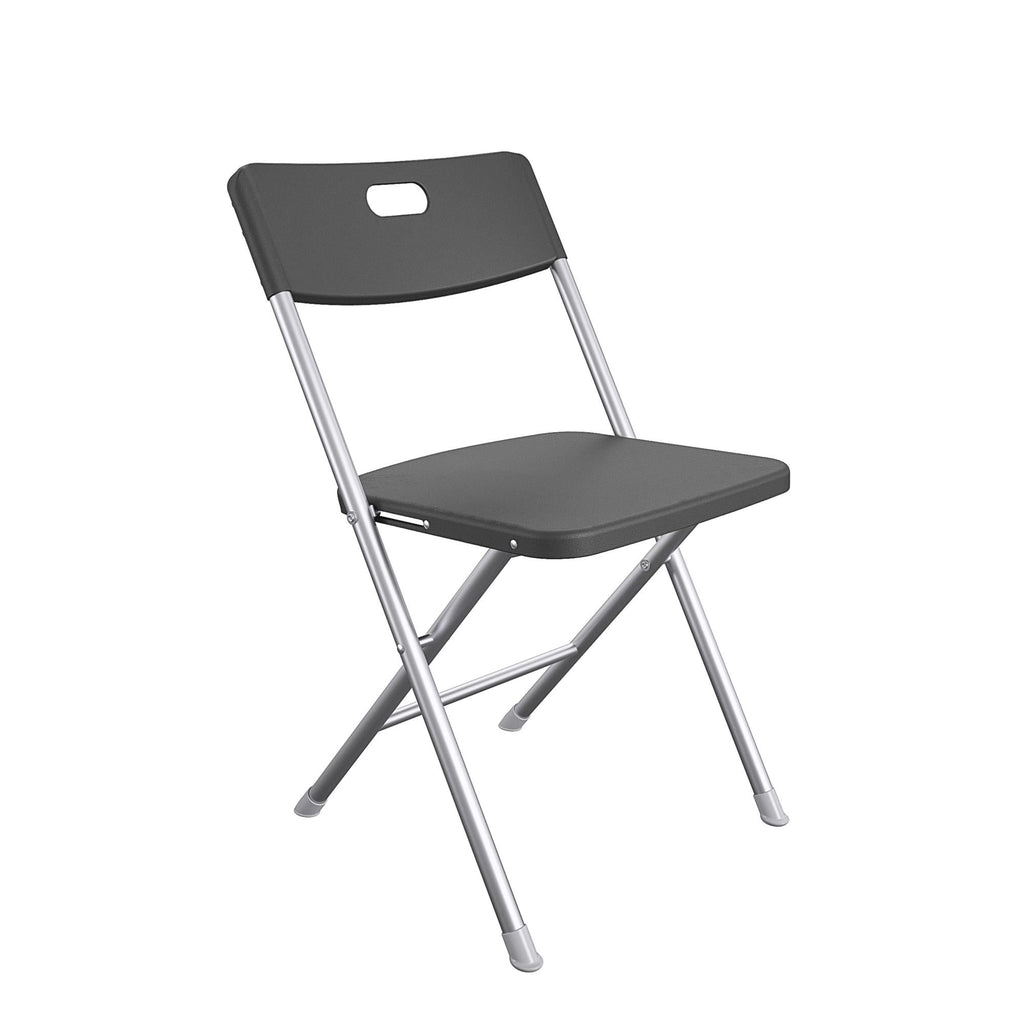 Velmora™ Resin Seat & Back Folding Chair, Black, 4-Pack