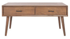 Velmora™ Mozart Mid-Century 2 Drawer Coffee Table, Brown