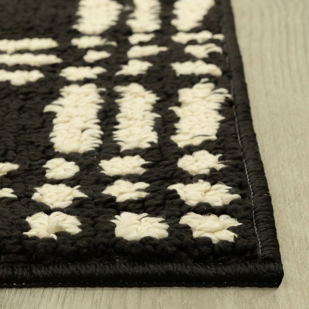 Velmora™ Transitional Grid Plaid Black Indoor Area Rug, 5 ft x 7 ft