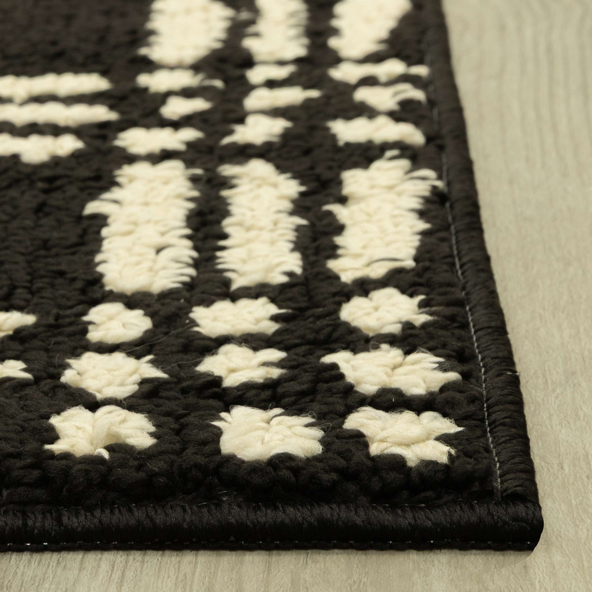 Velmora™ Transitional Grid Plaid Black Indoor Area Rug, 5 ft x 7 ft