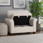 Velmora™ Rolled Arm Storage Accent Chair, Cream