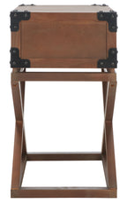 Velmora™ Dunstan Rustic Accent Table With Storage Drawer, Washed Natural Pine