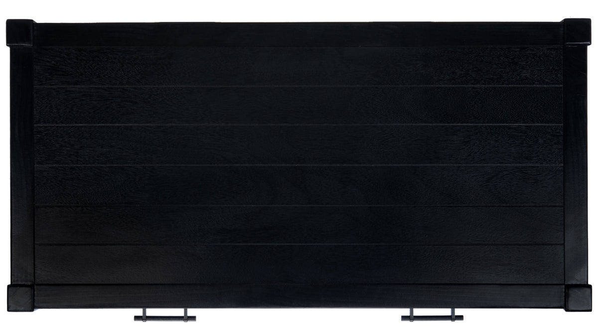 Velmora™ Filbert Solid 2 Drawer Coffee Table, Black