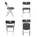 Velmora™ Resin Seat & Back Folding Chair, Black, 4-Pack