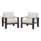 Velmora™ Ventura 2-Piece Outdoor Wicker Chat Chair, Beige