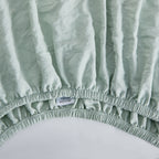 Velmora™ Washed Ultra Soft Microfiber Bed Sheet Set, King, Soft Sea, 4 Piece